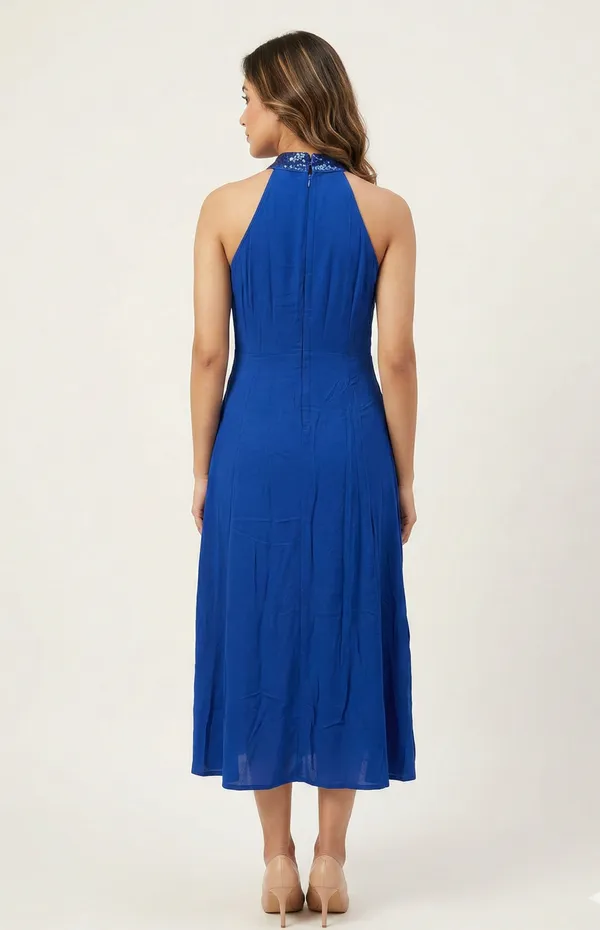 Blue_Premium_Crepe_Celeste_Halter_Neck_Dress_For_Women_and_Girls