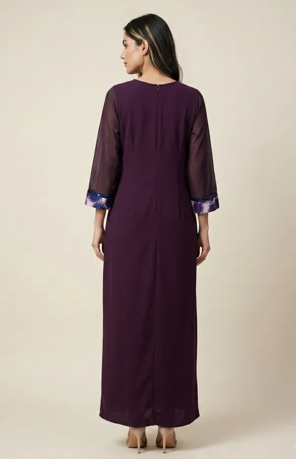 Purple_And_White_Premium_Crepe_Harmony_V_Neck_Western_Dress_For_Women_and_Girls