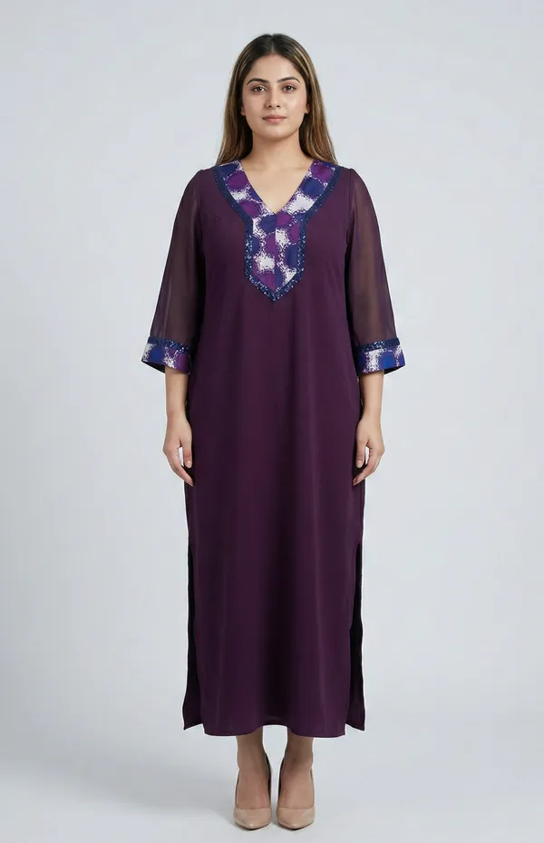 Purple_And_White_Premium_Crepe_Harmony_V_Neck_Western_Dress_For_Women_and_Girls