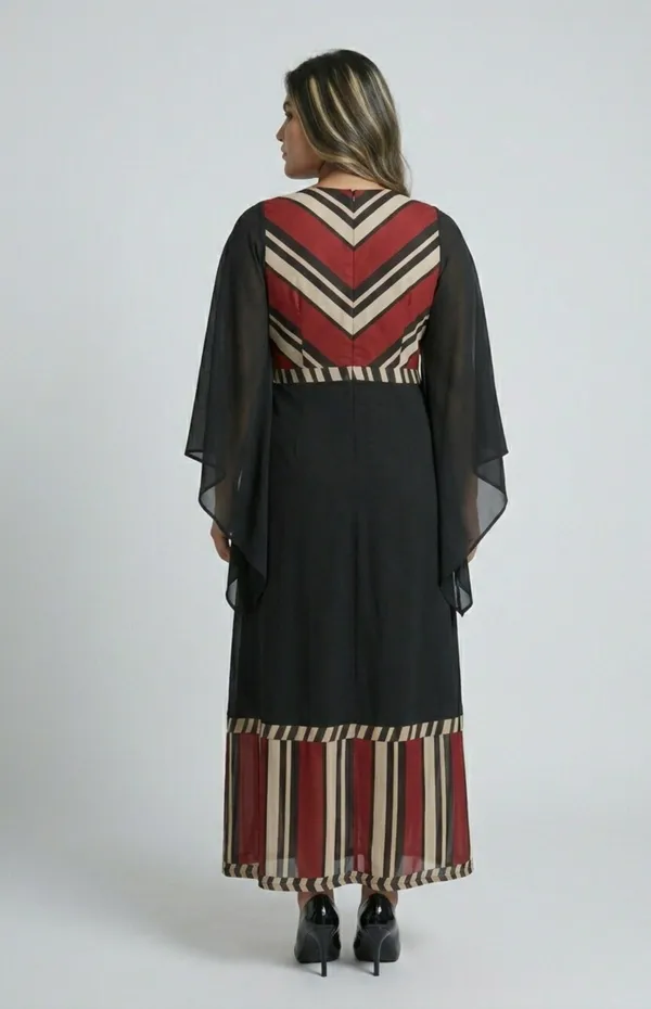 Black_Premium_Crepe_Crimson_Noir_V_Neck_Western_Dress_For_Women_and_Girls