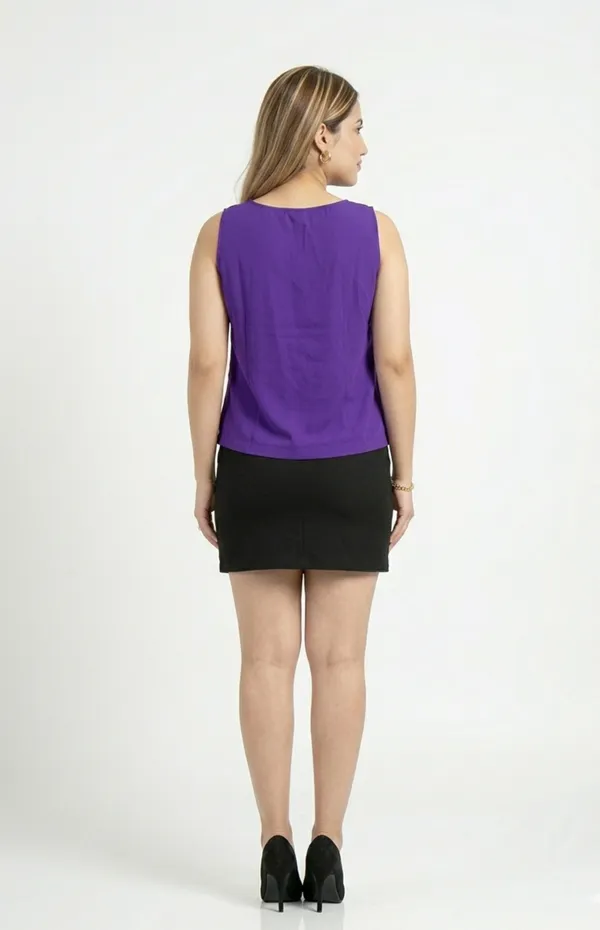 Purple_And_Silver_Premium_Crepe_Violet_Frost_Sleeveless_Top_For_Women_and_Girls