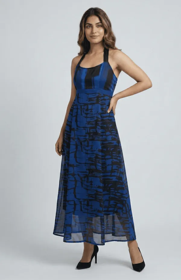Black_And_Blue_Premium_Crepe_Azure_Long_Western_Dress_For_Women_and_Girls