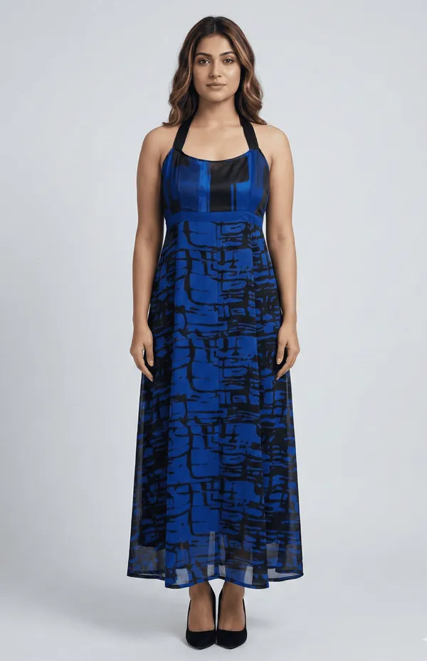Black_And_Blue_Premium_Crepe_Azure_Long_Western_Dress_For_Women_and_Girls