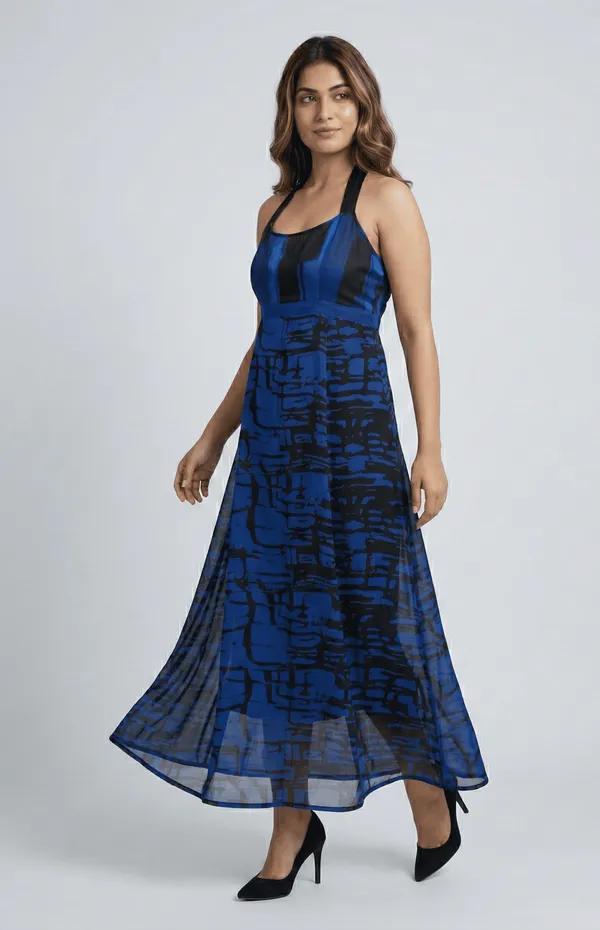 Black_And_Blue_Premium_Crepe_Azure_Long_Western_Dress_For_Women_and_Girls