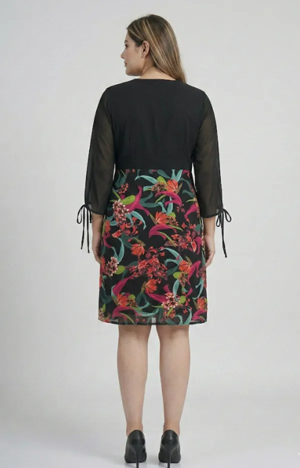 Black_Premium_Crepe_Bloom_Floral_Print_Western_Dress_For_Women_and_Girls