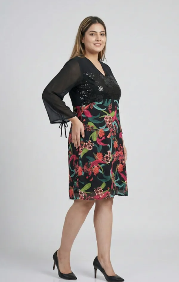 Black_Premium_Crepe_Bloom_Floral_Print_Western_Dress_For_Women_and_Girls