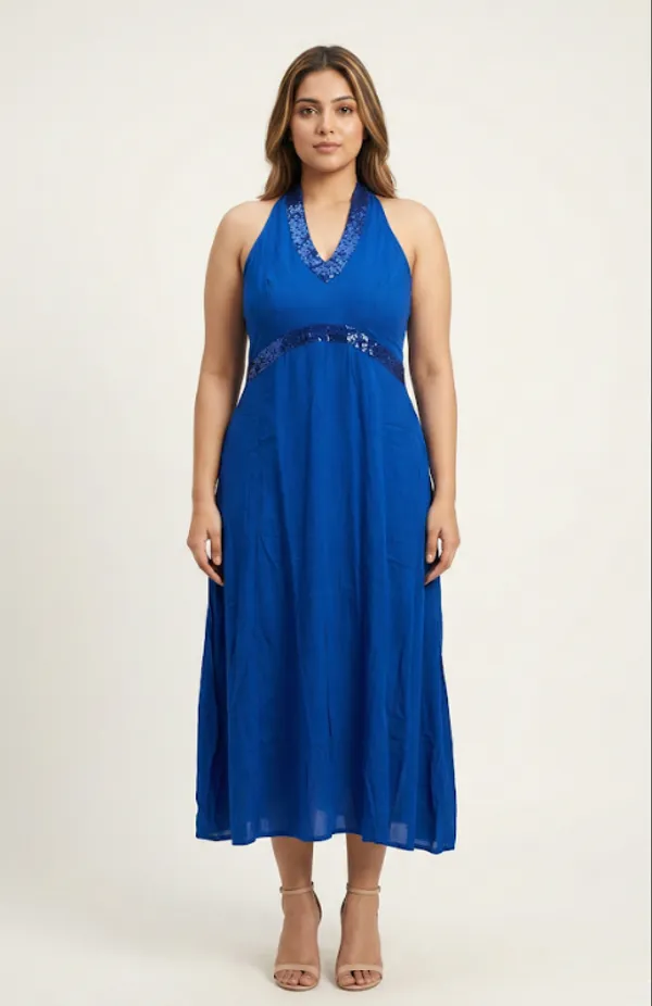 Blue_Premium_Crepe_Celeste_Halter_Neck_Dress_For_Women_and_Girls