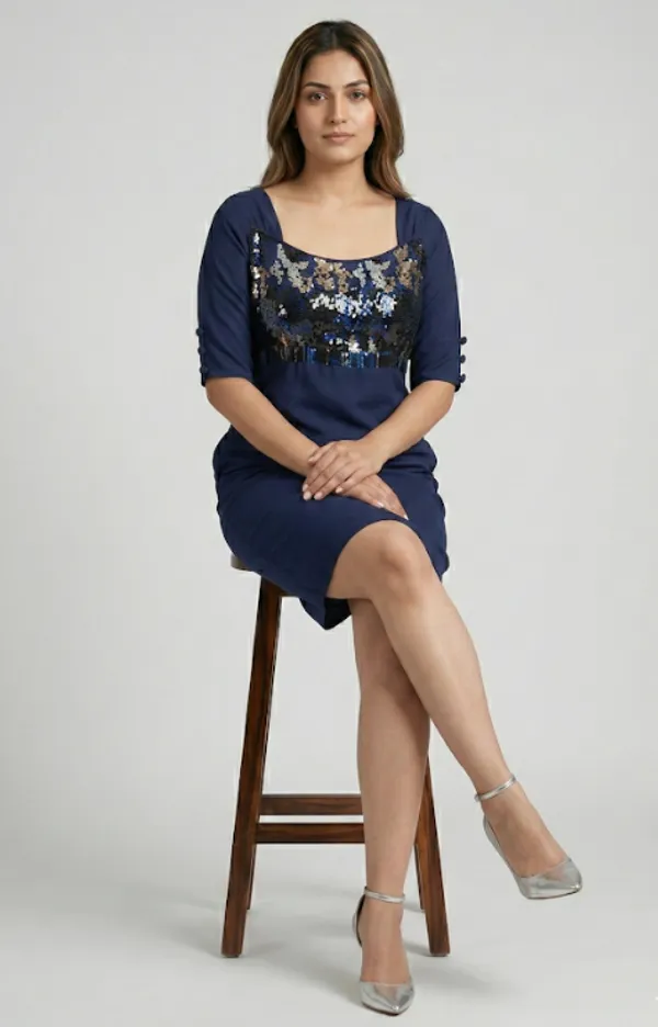 Blue_Premium_Crepe_Sapphire_Sheen_Embellished_Midi_Dress_For_Women_and_Girls