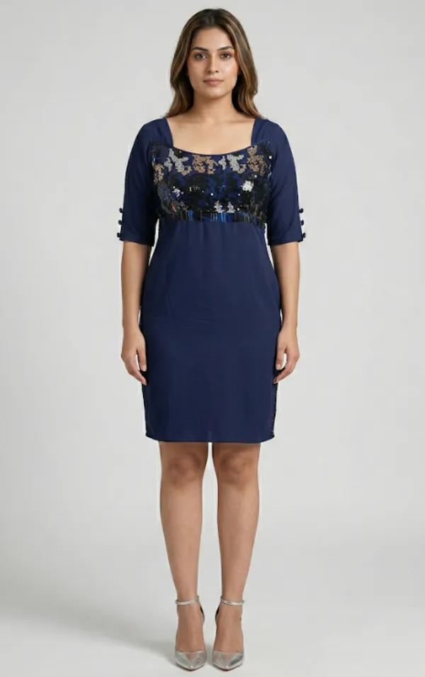 Blue_Premium_Crepe_Sapphire_Sheen_Embellished_Midi_Dress_For_Women_and_Girls