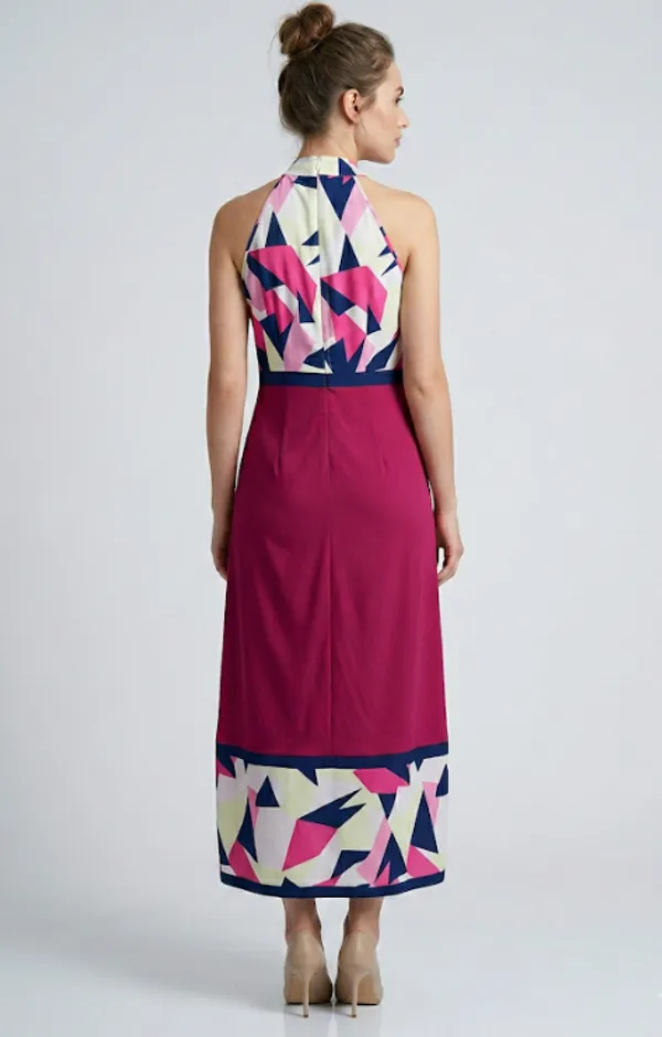 Pink_Premium_Crepe_Fuchsia_Rush_V_Neck_Western_Dress_For_Women_and_Girls