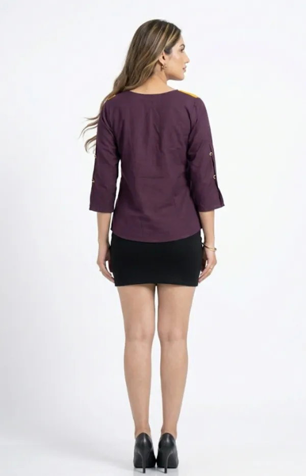 Burgundy_Premium_Crepe_Ember_V_Neck_Printed_Top_For_Women_and_Girls