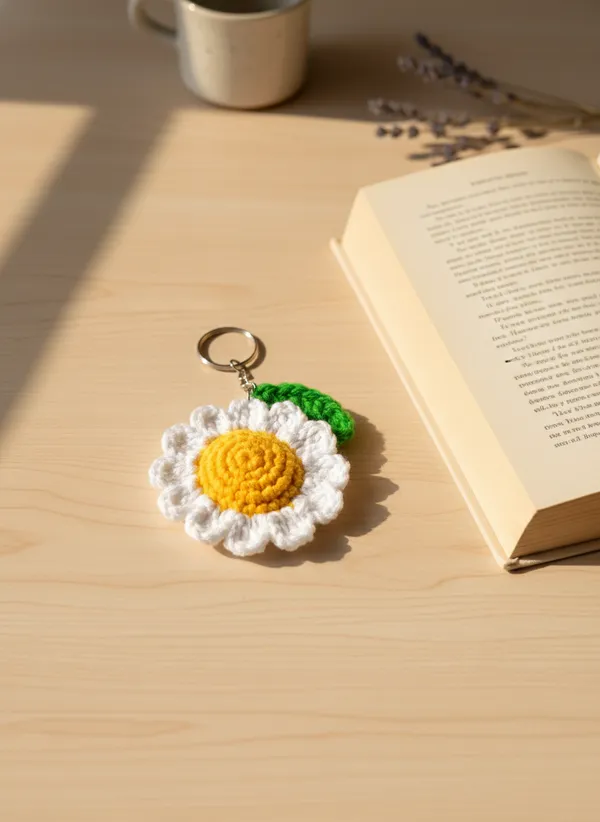 Handmade_Crochet_Daisy_Keychain_|_Cute_Flower_Bag_Charm_|_Aesthetic_Floral_Key_Ring_For_Bags,_Keys_&_Backpacks,_Pack_Of_2