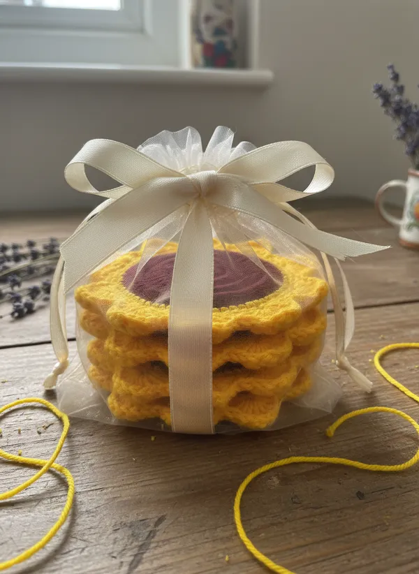 Handmade_Crochet_Sunflower_Coaster_Set_|_Floral_Drink_Coasters_For_Table_|_Boho_Home_Decor_Accent_|_Coffee_Table_&_Dining_Protection_|_Gift_Set_,_Pack_Of_4