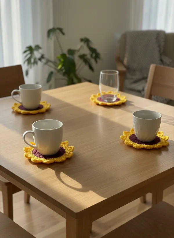 Handmade_Crochet_Sunflower_Coaster_Set_|_Floral_Drink_Coasters_For_Table_|_Boho_Home_Decor_Accent_|_Coffee_Table_&_Dining_Protection_|_Gift_Set_,_Pack_Of_4