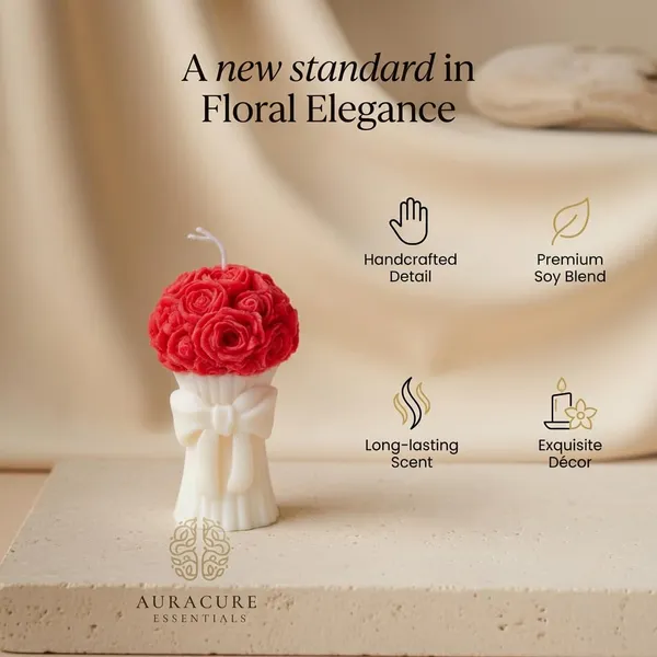 Red_Handmade_Rose_Bouquet_Soy_Wax_Decorative_Pillar_Candle_Premium_Floral_Design_With_Elegant_Bow_Perfect_For_Home_Decor_Weddings_Anniversaries