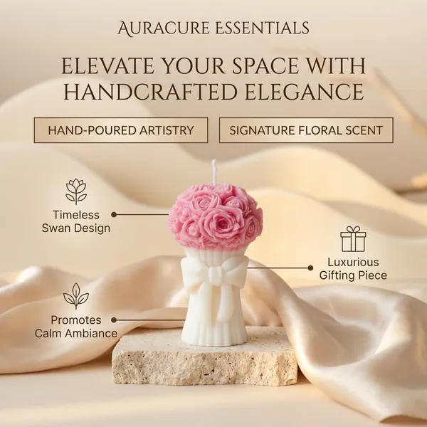 Pink_Handmade_Rose_Bouquet_Soy_Wax_Decorative_Pillar_Candle_Premium_Floral_Design_With_Elegant_Bow_Perfect_For_Home_Decor_Weddings_Anniversaries