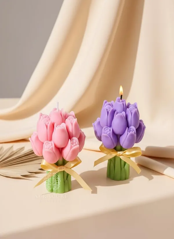 Purple_Handmade_Tulip_Bouquet_Soy_Wax_Candle_Floral_Scented_Candle_For_Home_Decor_Gifting,_PACK_OF_2