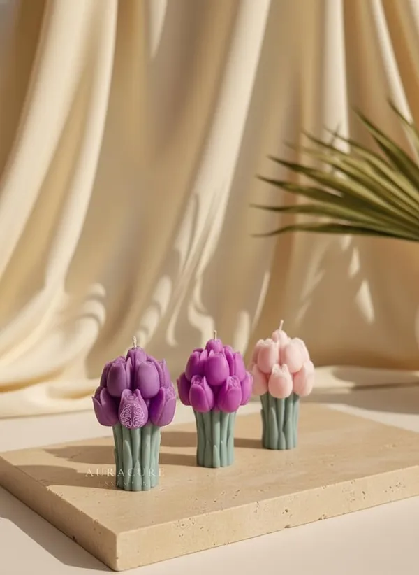 Purple_Handmade_Tulip_Bouquet_Soy_Wax_Candle_Floral_Scented_Candle_For_Home_Decor_Gifting,_PACK_OF_2