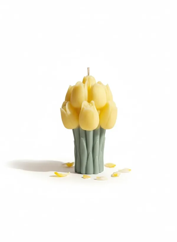 Yellow_Handmade_Tulip_Bouquet_Soy_Wax_Candle_Floral_Scented_Candle_For_Home_Decor_Gifting