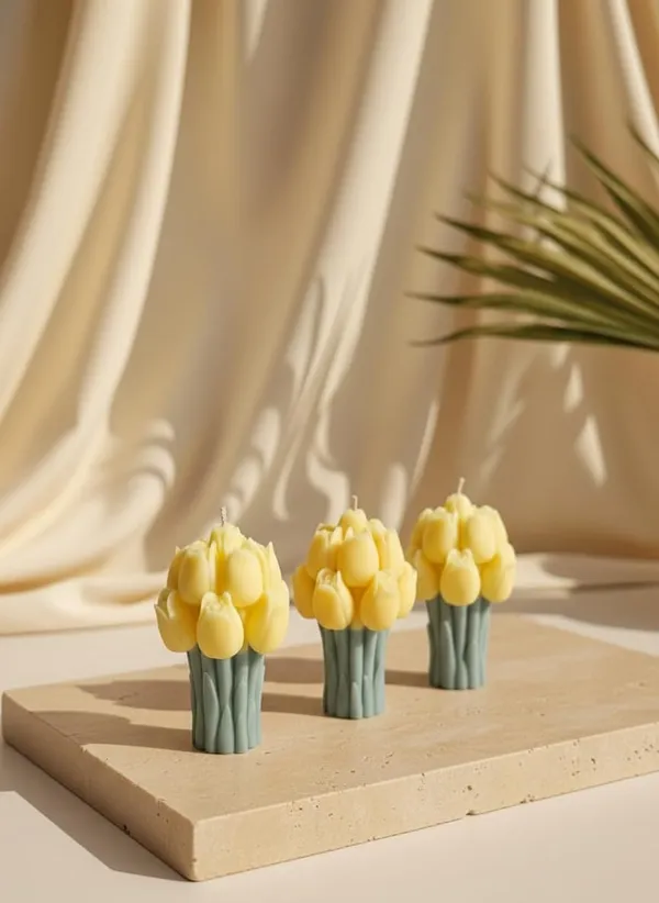 Yellow_Handmade_Tulip_Bouquet_Soy_Wax_Candle_Floral_Scented_Candle_For_Home_Decor_Gifting