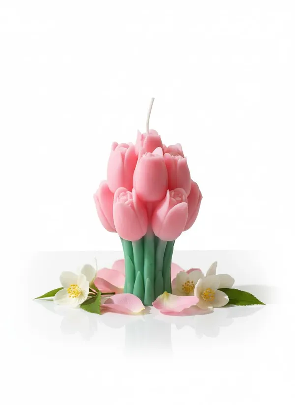Pink_Handmade_Tulip_Bouquet_Soy_Wax_Candle_Floral_Scented_Candle_For_Home_Decor_Gifting,_PACK_OF_2