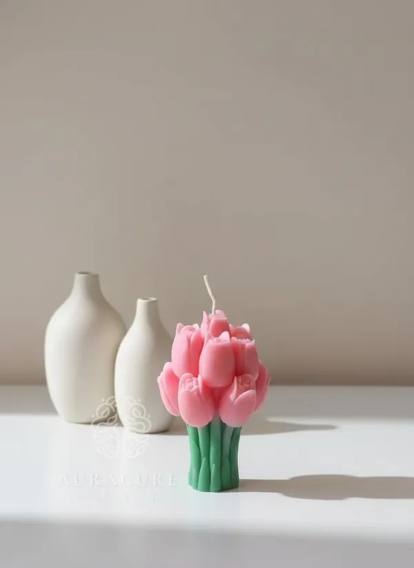 Pink_Handmade_Tulip_Bouquet_Soy_Wax_Candle_Floral_Scented_Candle_For_Home_Decor_Gifting,_PACK_OF_2