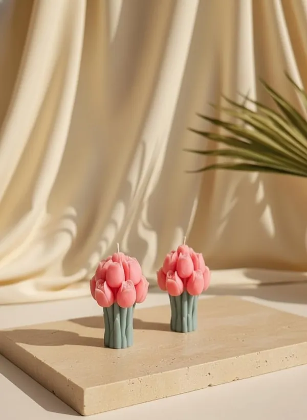 Pink_Handmade_Tulip_Bouquet_Soy_Wax_Candle_Floral_Scented_Candle_For_Home_Decor_Gifting,_PACK_OF_2