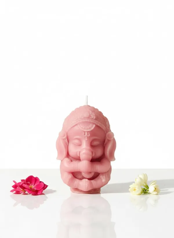 Baby_Pink_Shubh_Labh_Ganesh_Scented_Candle_Spiritual_Home_Mandir_Decor