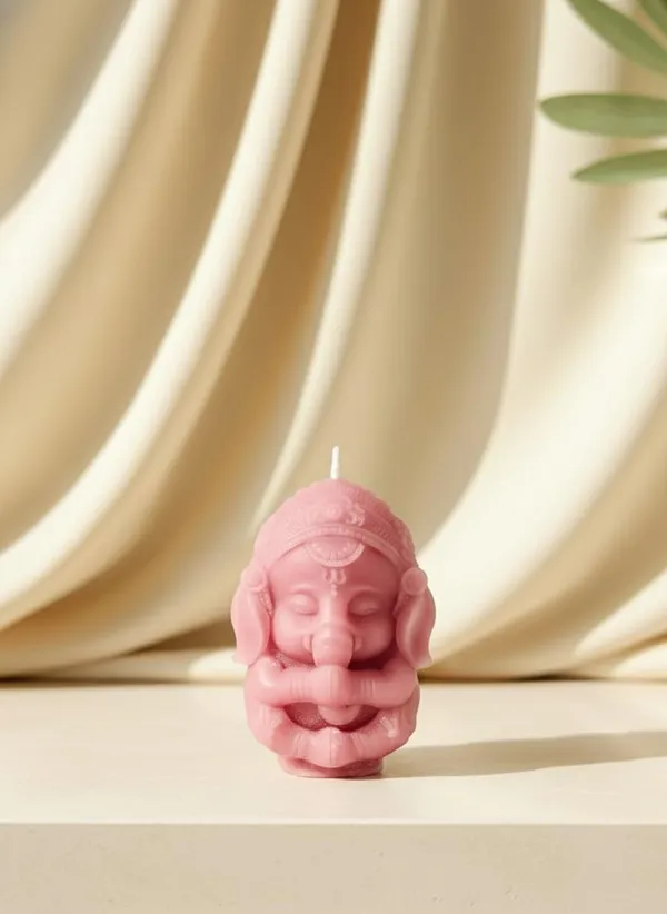 Baby_Pink_Shubh_Labh_Ganesh_Scented_Candle_Spiritual_Home_Mandir_Decor