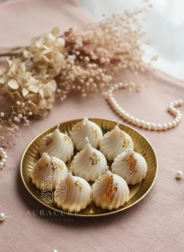 White_Auracure_Handcrafted_Ganesha_Prasad_Modak_Candle_Ganesh_Chaturthi_Festive_Decor_Ganesh_Chaturthi_Pooja_Decor_Festive_Return_Gift_Candles_Pack_Of_4