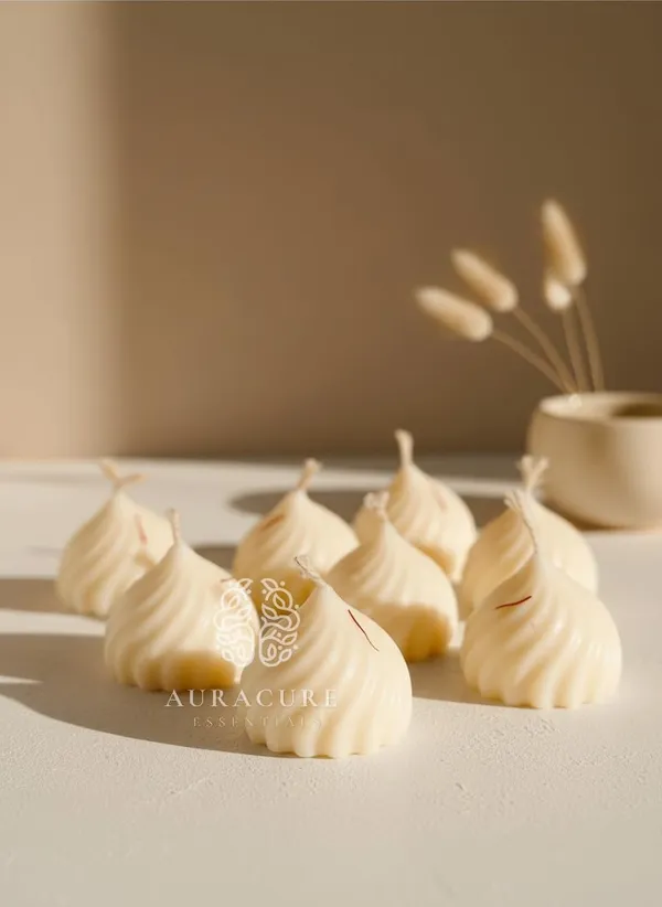 White_Auracure_Handcrafted_Ganesha_Prasad_Modak_Candle_Ganesh_Chaturthi_Festive_Decor_Ganesh_Chaturthi_Pooja_Decor_Festive_Return_Gift_Candles_Pack_Of_4