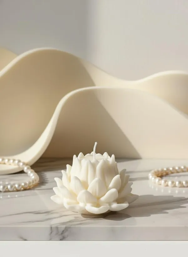 White_Handcrafted_Divine_Petal_Lotus_Candle_Luxury_Floral_Decor_Candle_Meditation_And_Home_Decor