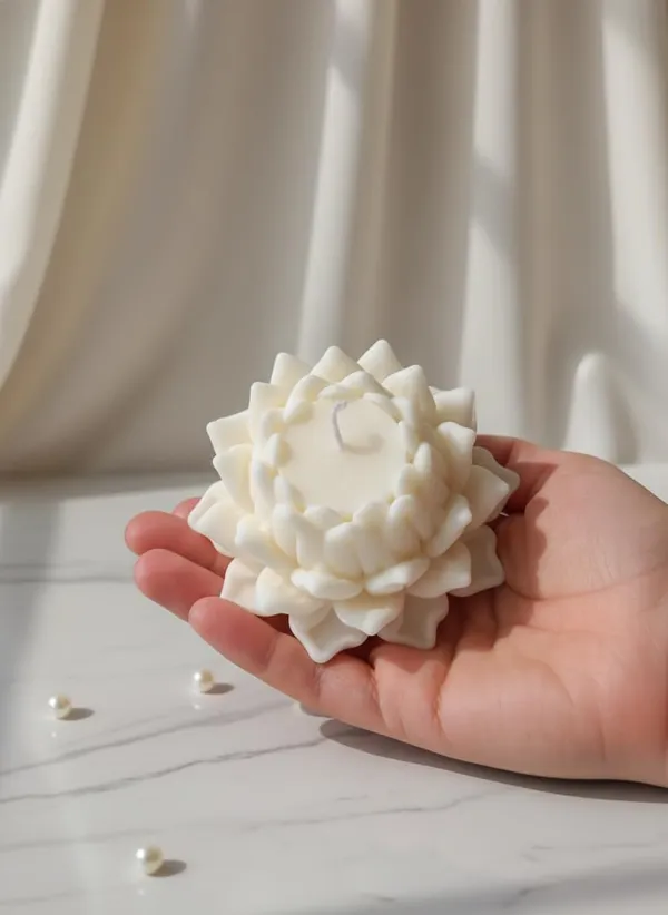 White_Handcrafted_Divine_Petal_Lotus_Candle_Luxury_Floral_Decor_Candle_Meditation_And_Home_Decor