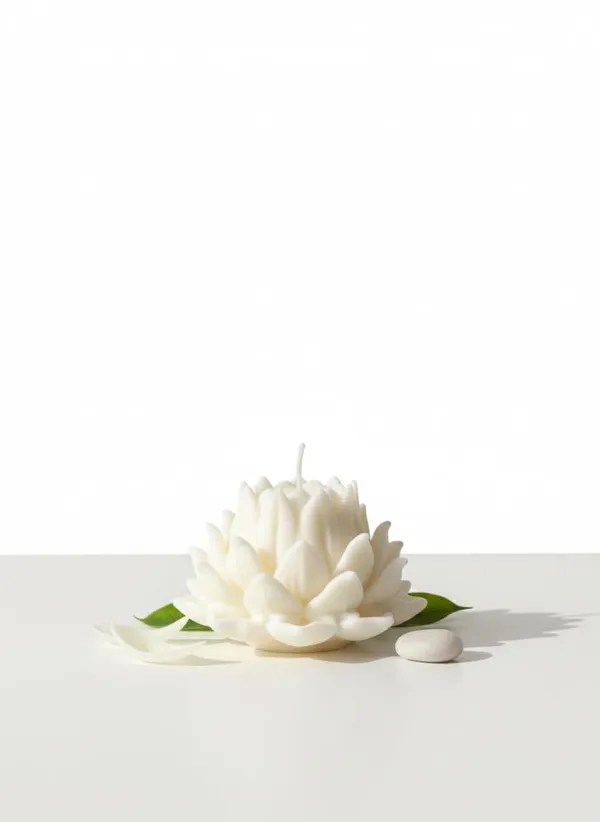 White_Handcrafted_Divine_Petal_Lotus_Candle_Luxury_Floral_Decor_Candle_Meditation_And_Home_Decor