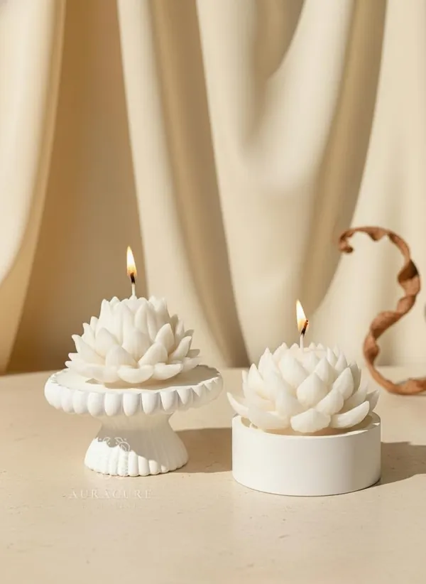 White_Handcrafted_Divine_Petal_Lotus_Candle_Luxury_Floral_Decor_Candle_Meditation_And_Home_Decor