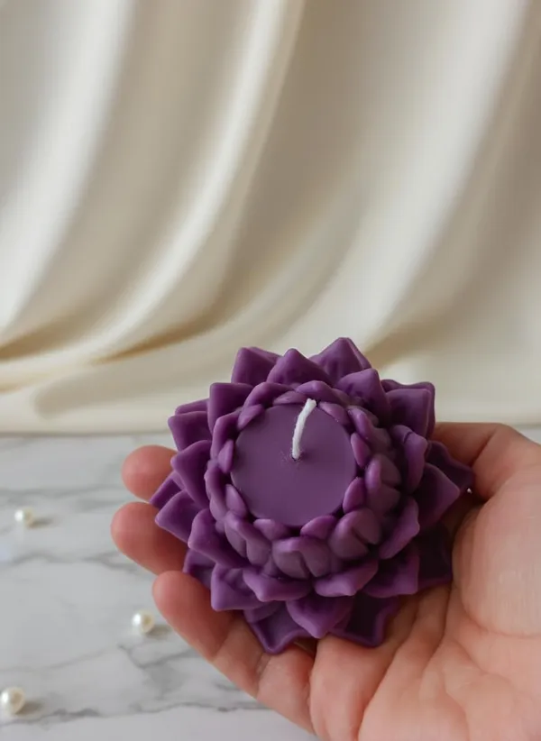 True_Purple_Handcrafted_Divine_Petal_Lotus_Candle_Luxury_Floral_Decor_Candle_Meditation_And_Home_Decor_True