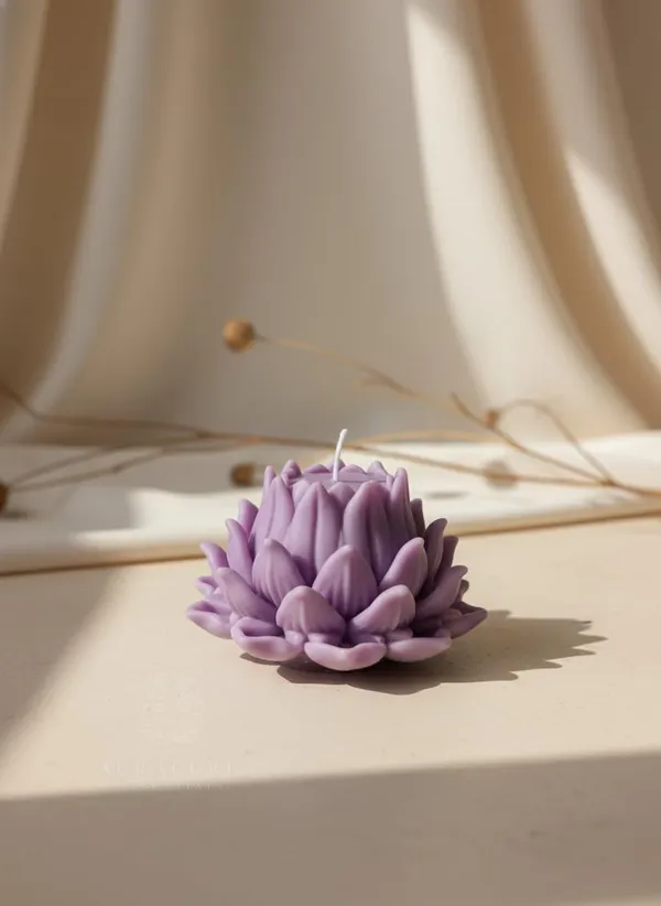 True_Purple_Handcrafted_Divine_Petal_Lotus_Candle_Luxury_Floral_Decor_Candle_Meditation_And_Home_Decor_True