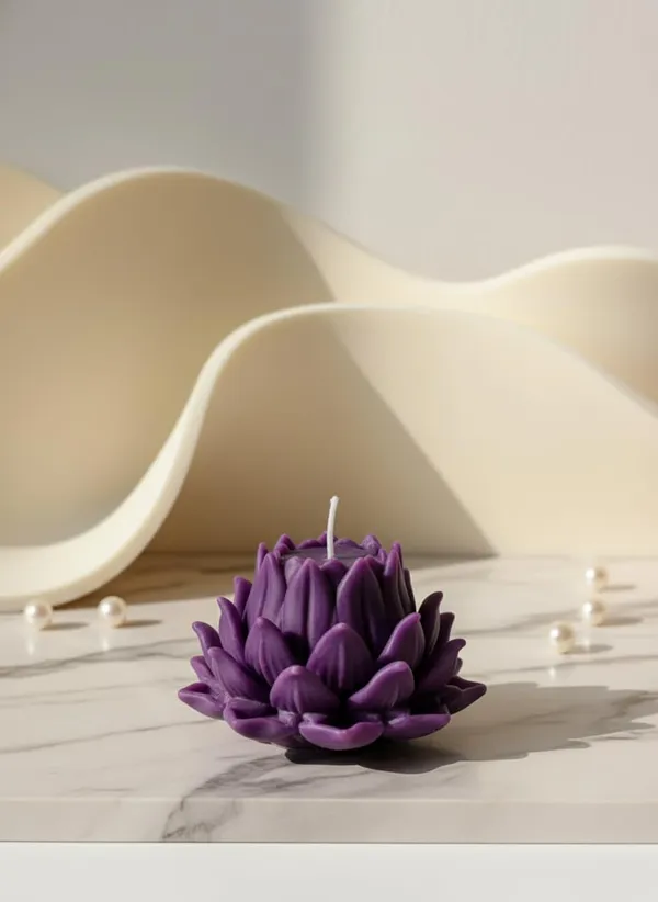 True_Purple_Handcrafted_Divine_Petal_Lotus_Candle_Luxury_Floral_Decor_Candle_Meditation_And_Home_Decor_True