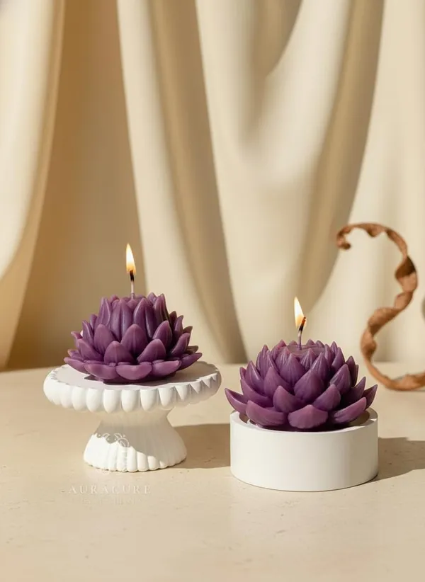 True_Purple_Handcrafted_Divine_Petal_Lotus_Candle_Luxury_Floral_Decor_Candle_Meditation_And_Home_Decor_True