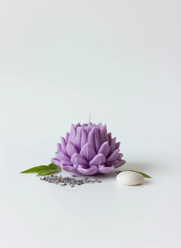 True_Purple_Handcrafted_Divine_Petal_Lotus_Candle_Luxury_Floral_Decor_Candle_Meditation_And_Home_Decor_True