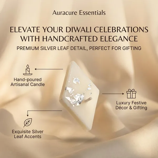 White_Kaju_Katli_Barfi_Candle_With_Silver_Leaf_Festive_Diwali_Decor_Wedding_Gift_Premium_Hamper_Candle_Pack_Of_5