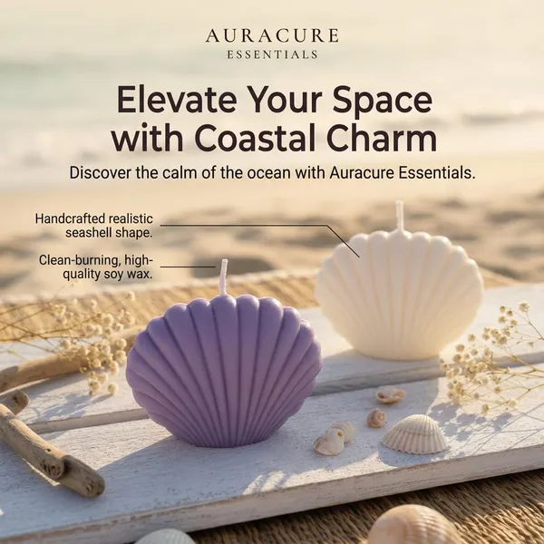 True_Purple_Aura_Cure_Coastal_Seashell_Soy_Candle_Beach_Inspi_Handmade_Decorative_Candle_True__Medium