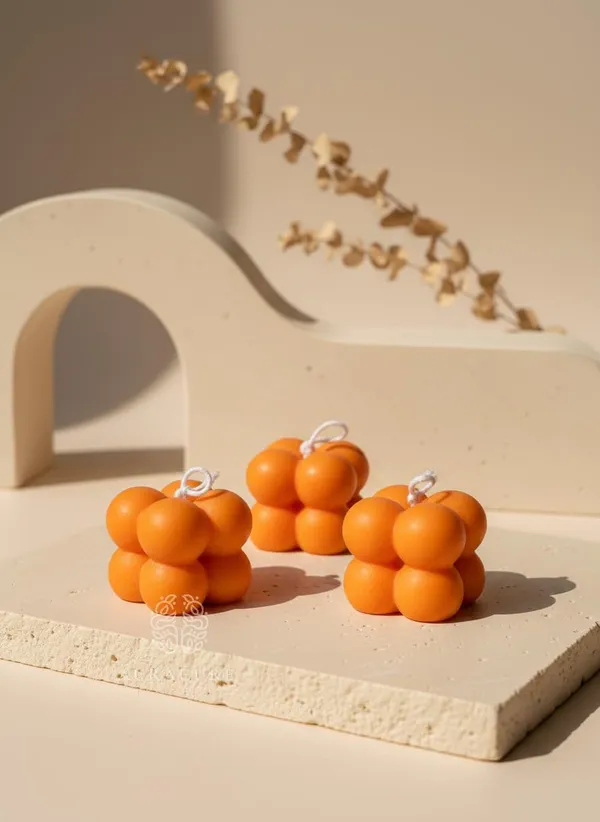 Orange_Mini_Bubble_Candles_Cube_Design_Decorative_Candles_For_Home_Decor_Desk_Styling_Gifting_And_Festive_Setups_Pack_Of_3