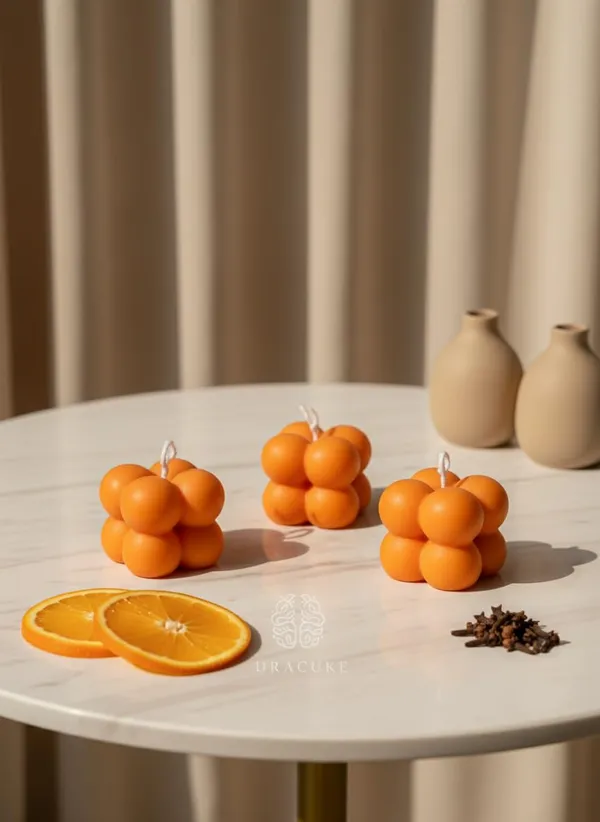 Orange_Mini_Bubble_Candles_Cube_Design_Decorative_Candles_For_Home_Decor_Desk_Styling_Gifting_And_Festive_Setups_Pack_Of_3