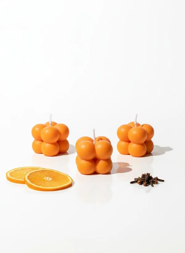 Orange_Mini_Bubble_Candles_Cube_Design_Decorative_Candles_For_Home_Decor_Desk_Styling_Gifting_And_Festive_Setups_Pack_Of_3