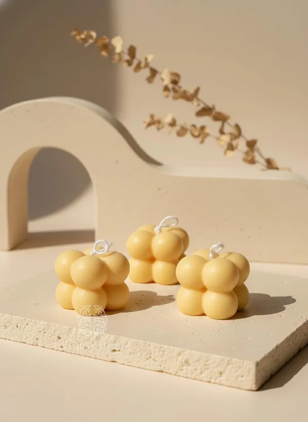 Yellow_Mini_Bubble_Candles_Cube_Design_Decorative_Candles_For_Home_Decor_Desk_Styling_Gifting_And_Festive_Setups_Pack_Of_3