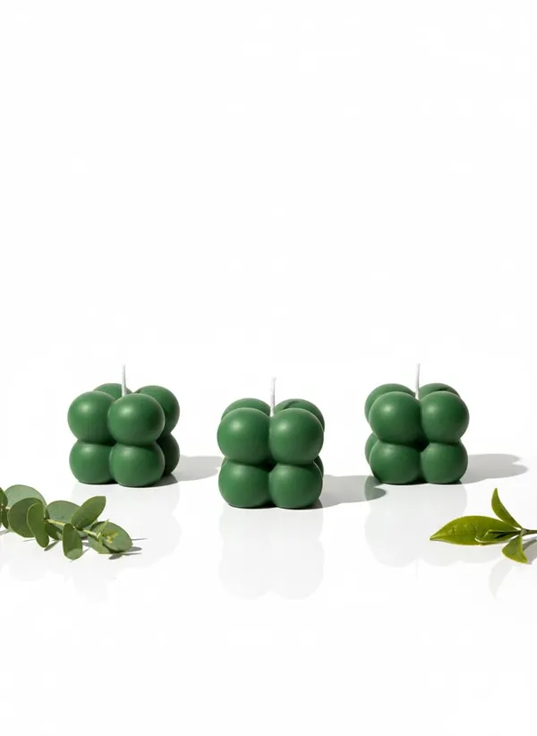 Green_Mini_Bubble_Candles_Cube_Design_Decorative_Candles_For_Home_Decor_Desk_Styling_Gifting_And_Festive_Setups_Pack_Of_3