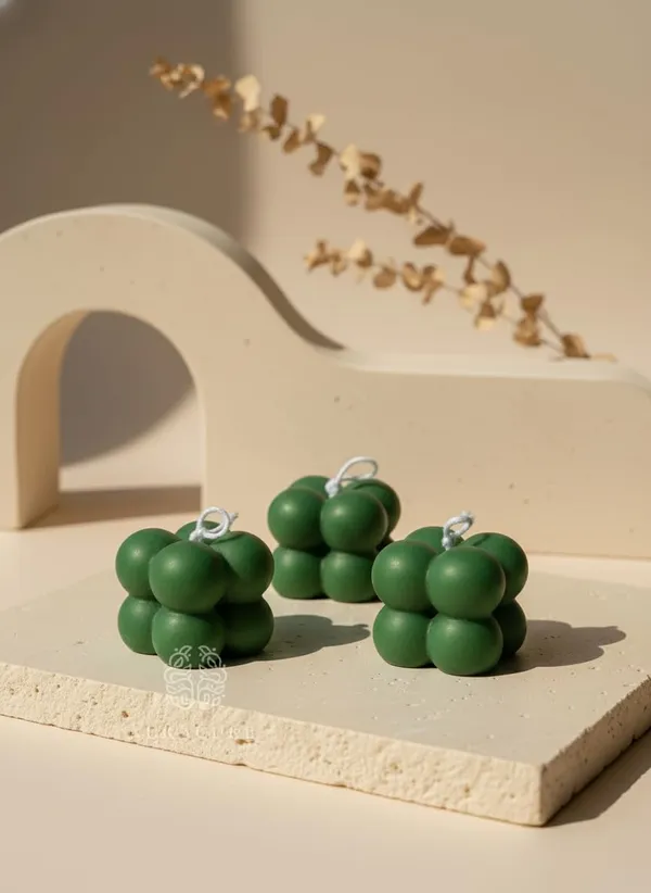 Green_Mini_Bubble_Candles_Cube_Design_Decorative_Candles_For_Home_Decor_Desk_Styling_Gifting_And_Festive_Setups_Pack_Of_3