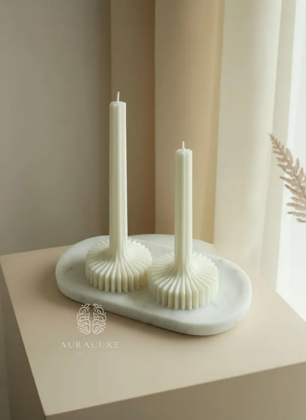 White_Fluted_Pillar_Candle_Modern_Sculpted_Design_Handcrafted_Decorative_Candle_For_Luxury_Home_Styling_And_Gifting