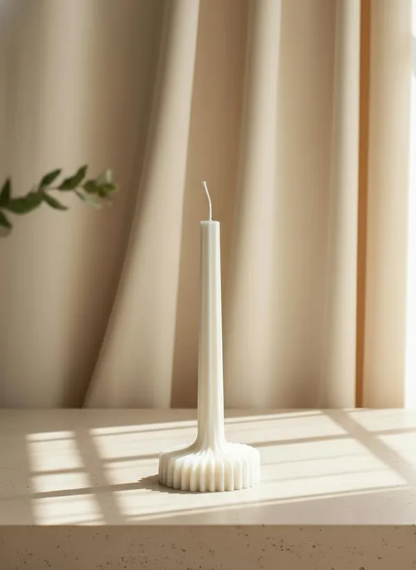 White_Fluted_Pillar_Candle_Modern_Sculpted_Design_Handcrafted_Decorative_Candle_For_Luxury_Home_Styling_And_Gifting
